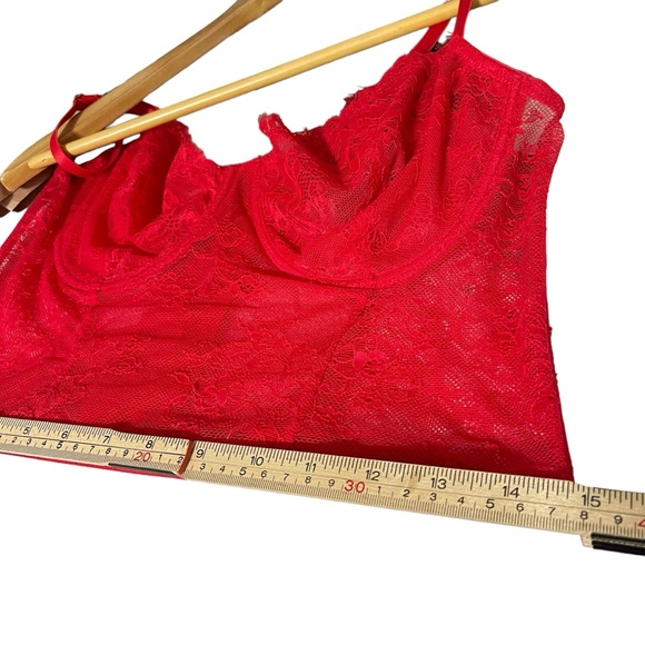 I.n.c. International Concepts Women's Lace Bustier Lingerie Red Large - Picture 7 of 7
